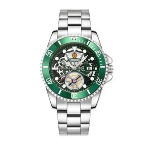 Timex Silver and Green Watch